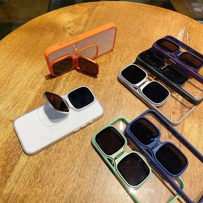 Metal Stand Sunglasses Phone Case