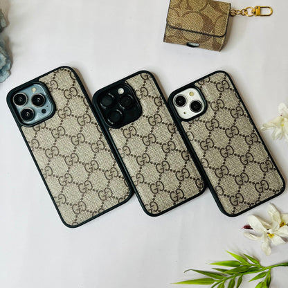 Branded Leather Phone Case With Black Border #002