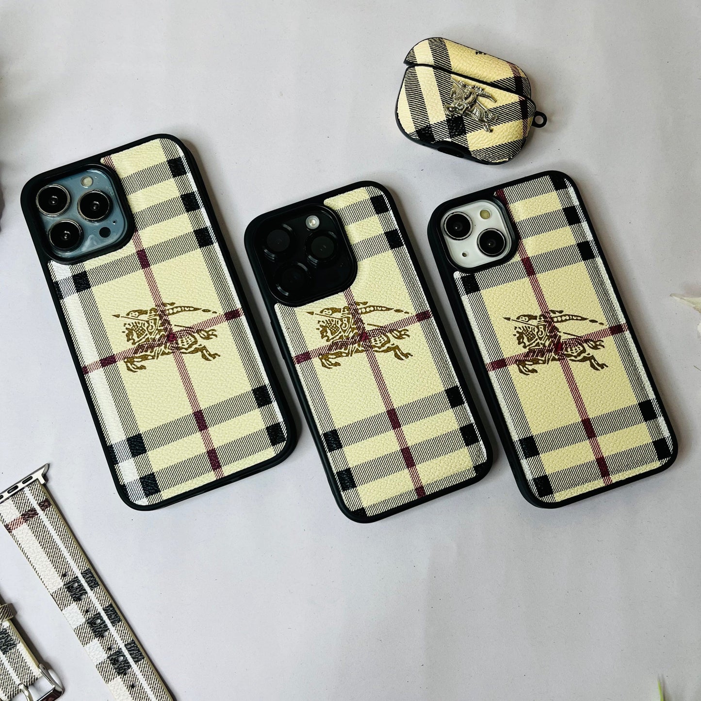 Branded Leather Phone Case With Black Border #003