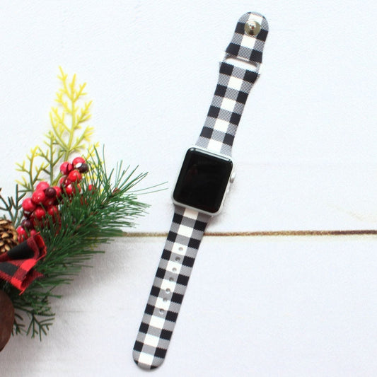 White & Black Textured Apple Watch Straps