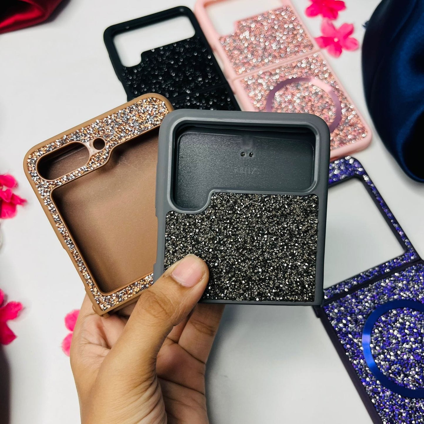 Glitter Phone Case With Magsafe For Samsung Flip Series