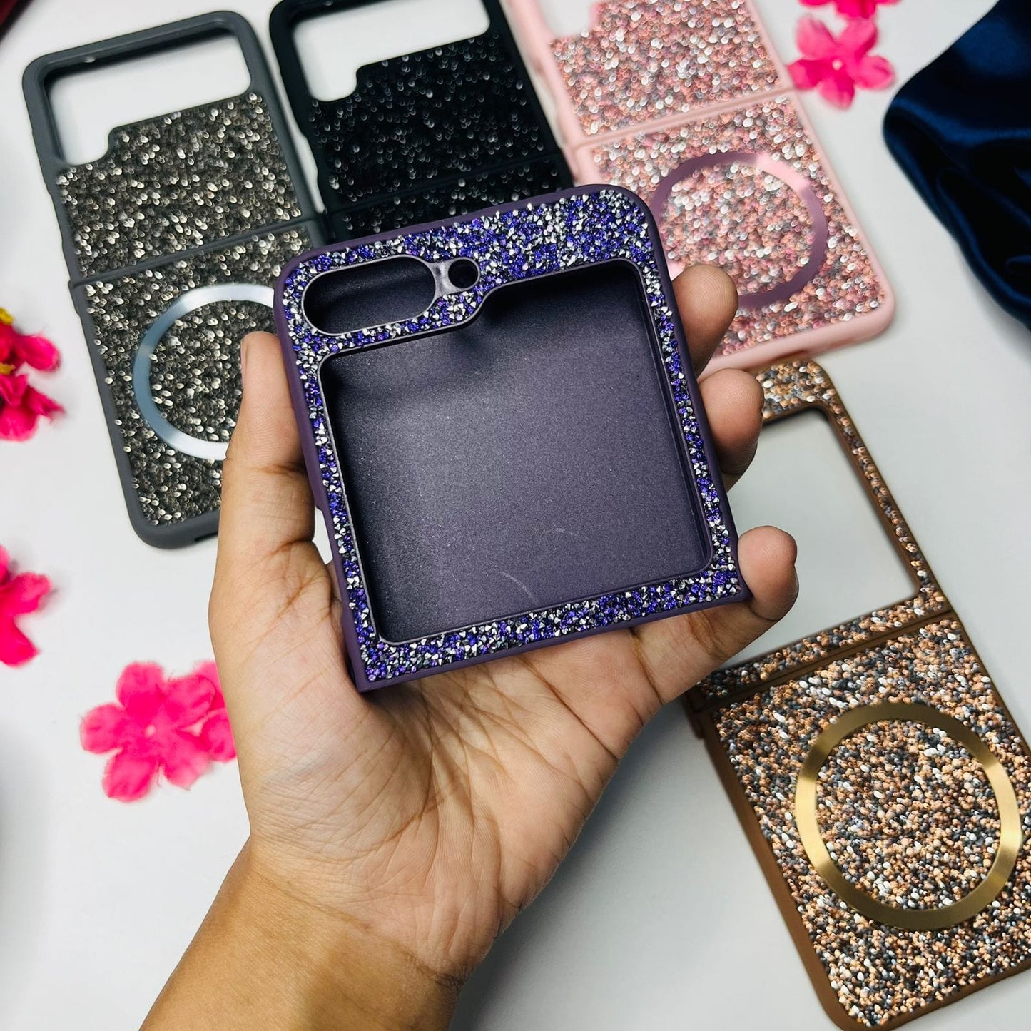 Glitter Phone Case With Magsafe For Samsung Flip Series