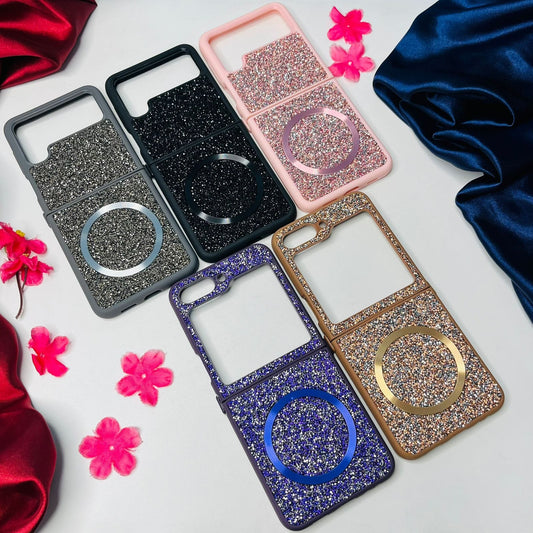 Glitter Phone Case With Magsafe For Samsung Flip Series