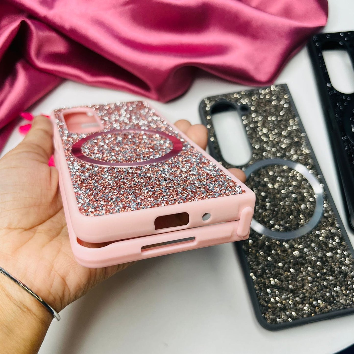 Glitter Phone Case With Magsafe For Samsung Fold Series