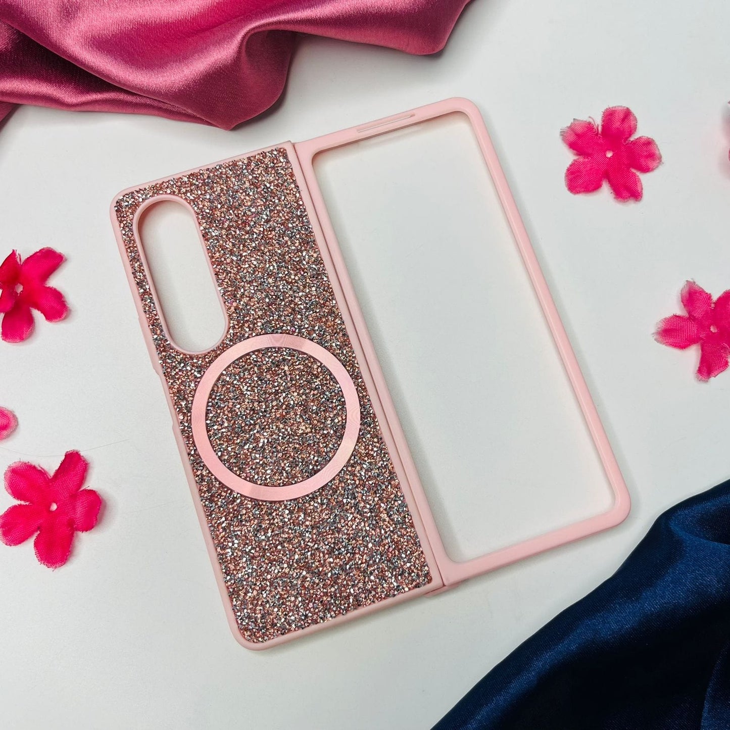 Glitter Phone Case With Magsafe For Samsung Fold Series