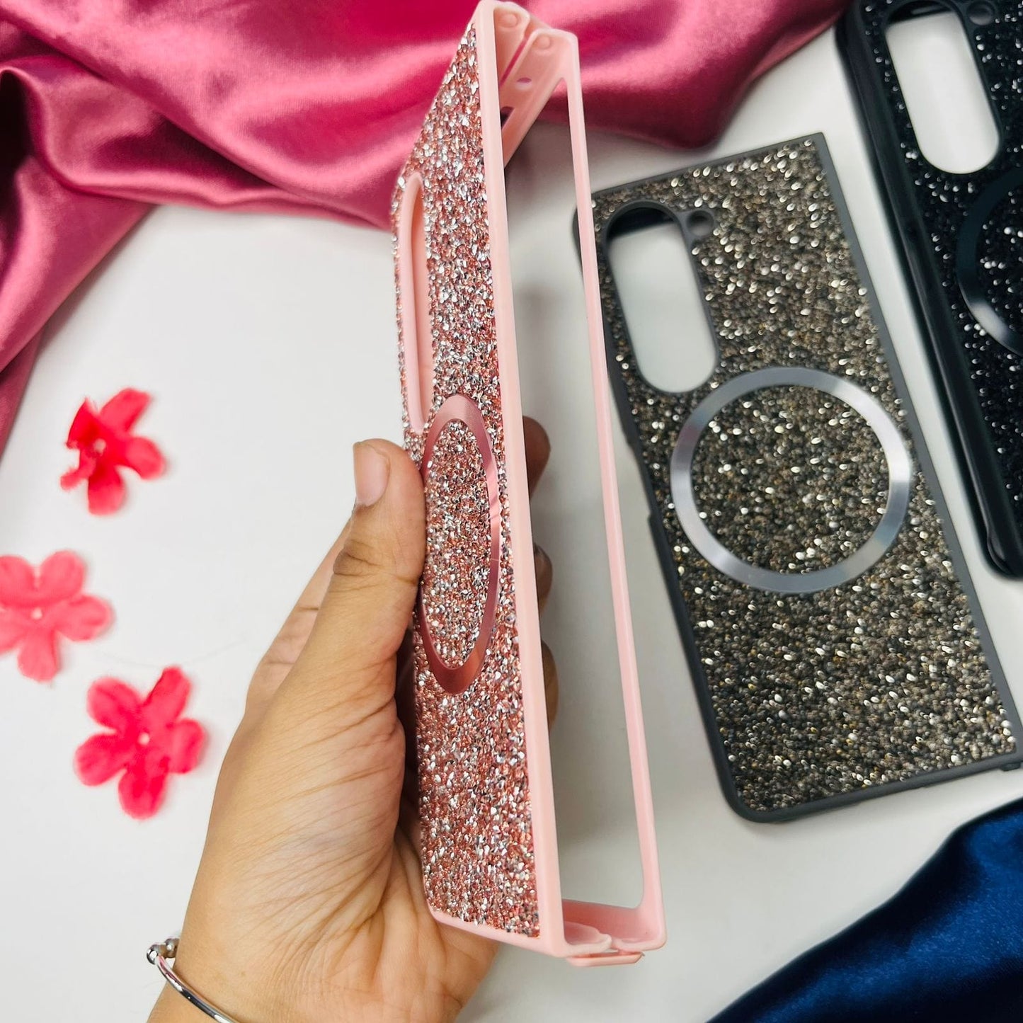 Glitter Phone Case With Magsafe For Samsung Fold Series