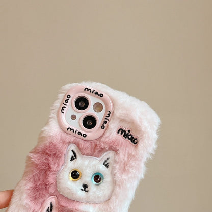 New Three Dimensional Double Cat Fur Case