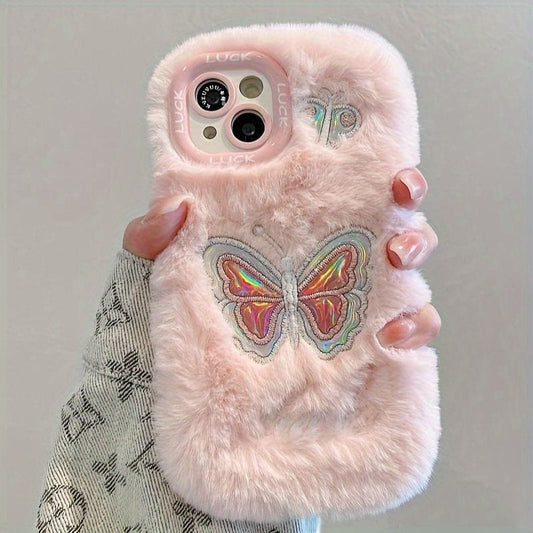 New Three Dimensional Butterfly Fur Case